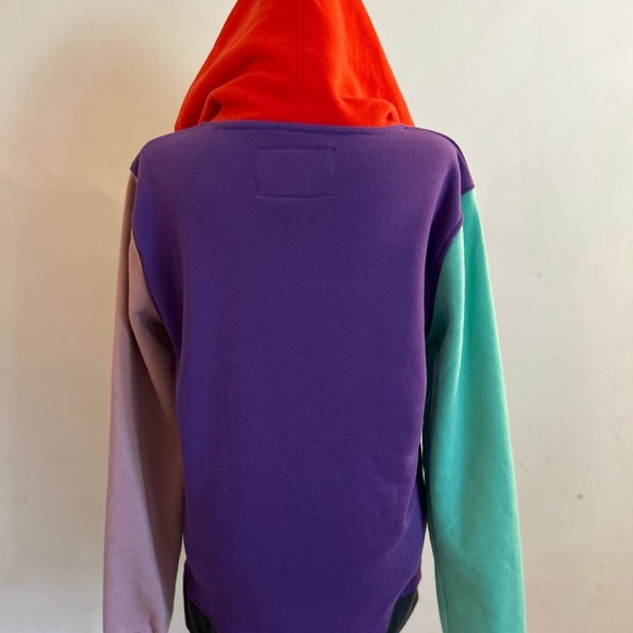 Brooklyn Cloth Colorblock Hoodie with Red and Purple Accents Small - Picture 3 of 8